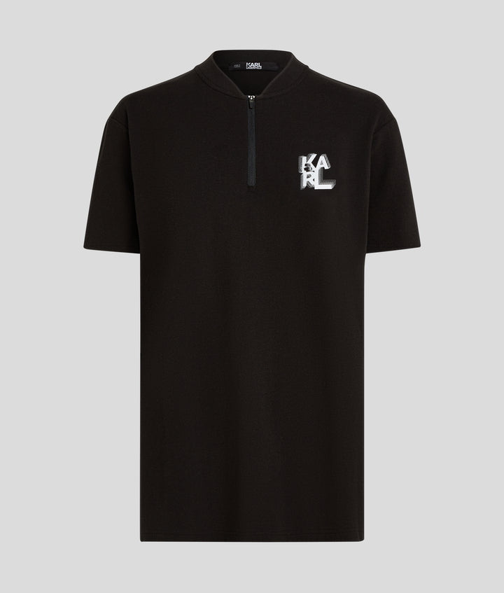 SMALL 3D LOGO ZIPPED POLO