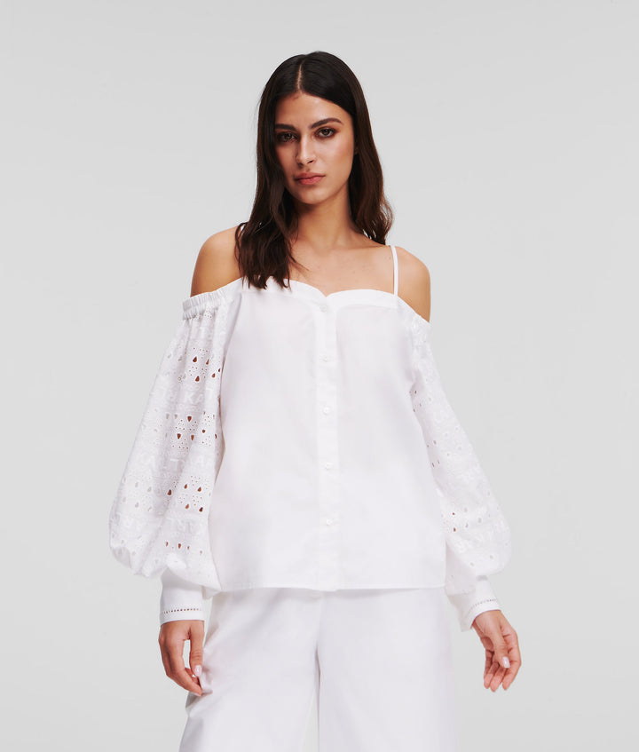 OFF SHOULDER EMBROIDERY TOP