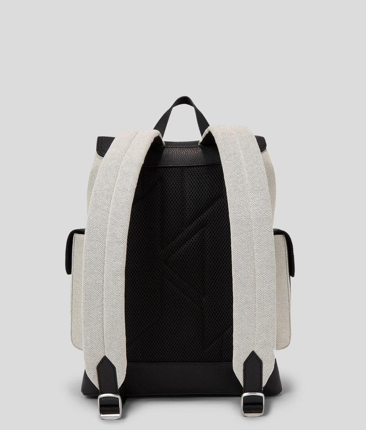 K/PLAK LEATHER CANVAS BACKPACK