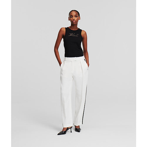 CONTRAST PANEL TAILORED PANTS