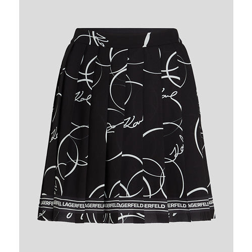 PLEATED PRINT MINI SKIRT