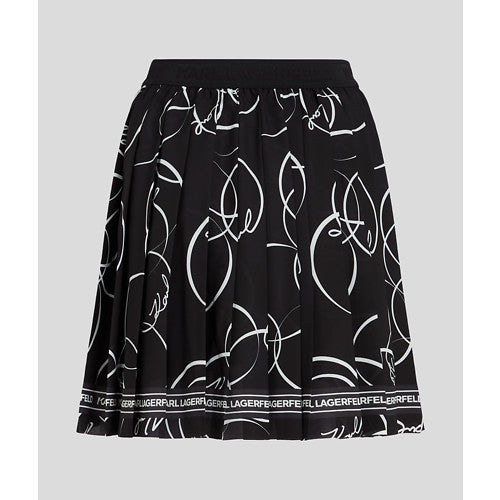 PLEATED PRINT MINI SKIRT