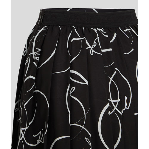 PLEATED PRINT MINI SKIRT