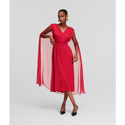 MIDI CEREMONY CAPE DRESS