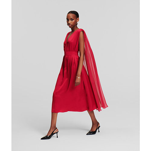 MIDI CEREMONY CAPE DRESS