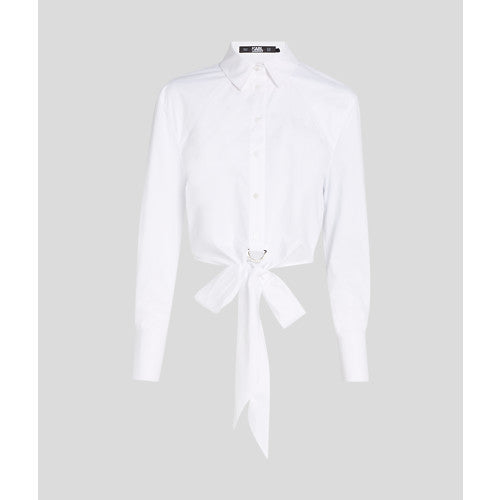 CROPPED D RING POPLIN SHIRT