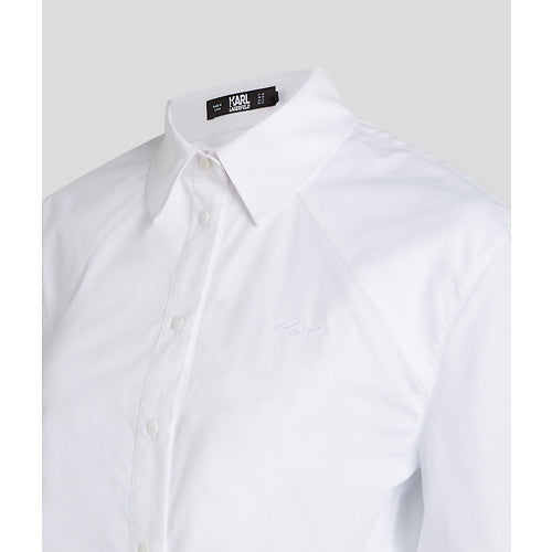 CROPPED D RING POPLIN SHIRT