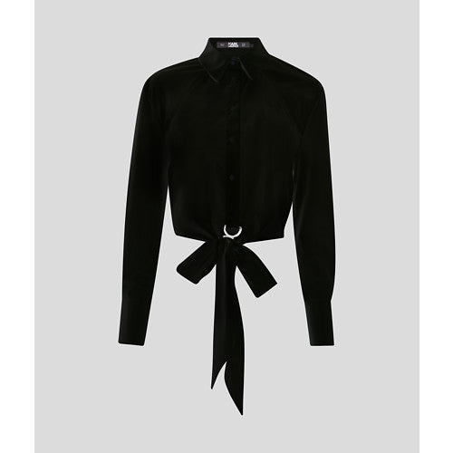 CROPPED D RING POPLIN SHIRT