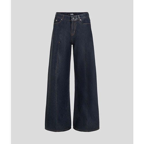 COATED WIDE LEG DENIM PANTS