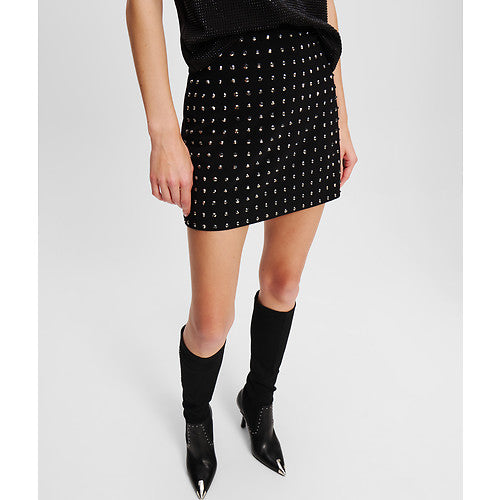 LARGE RHINESTONE MINI SKIRT