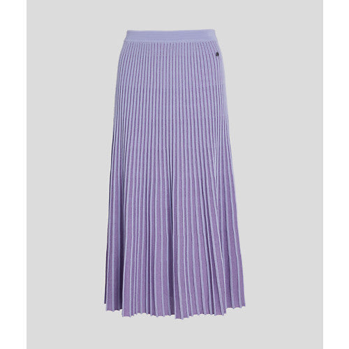 PLEATED LUREX KNIT SKIRT