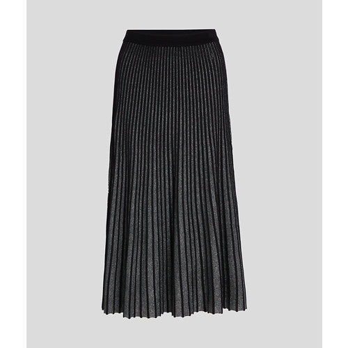 PLEATED LUREX KNIT SKIRT