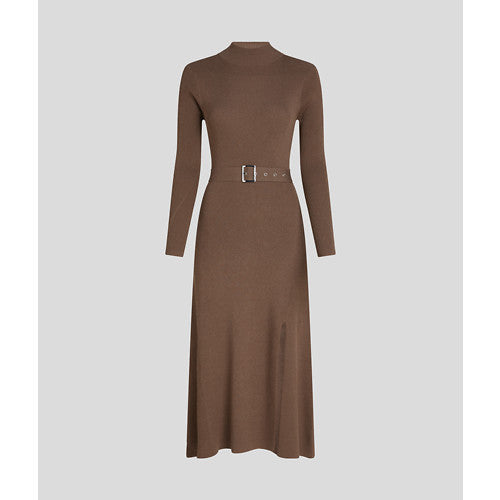 LSLV BUCKLE BELT KNIT DRESS