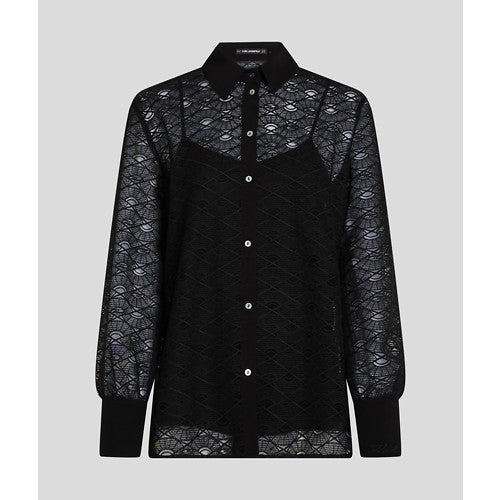 FAN LACE EVENING BLOUSE