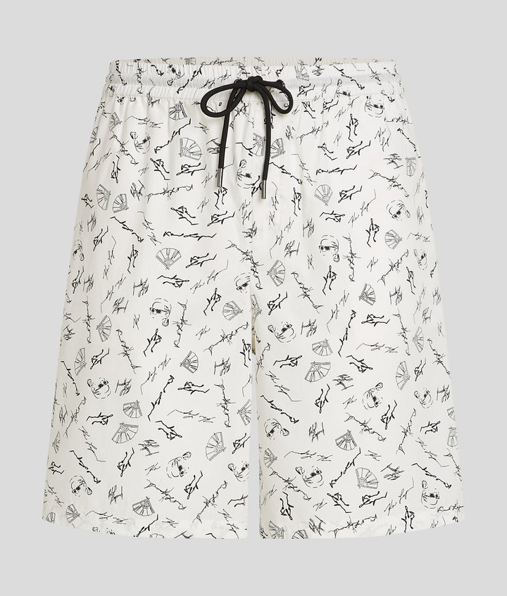 K-SKETCH AOP POPLIN SHORTS