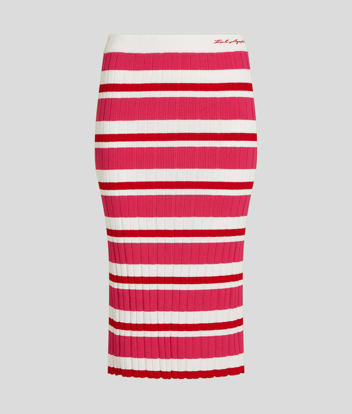 MULTI STRIPES RIB KNIT SKIRT