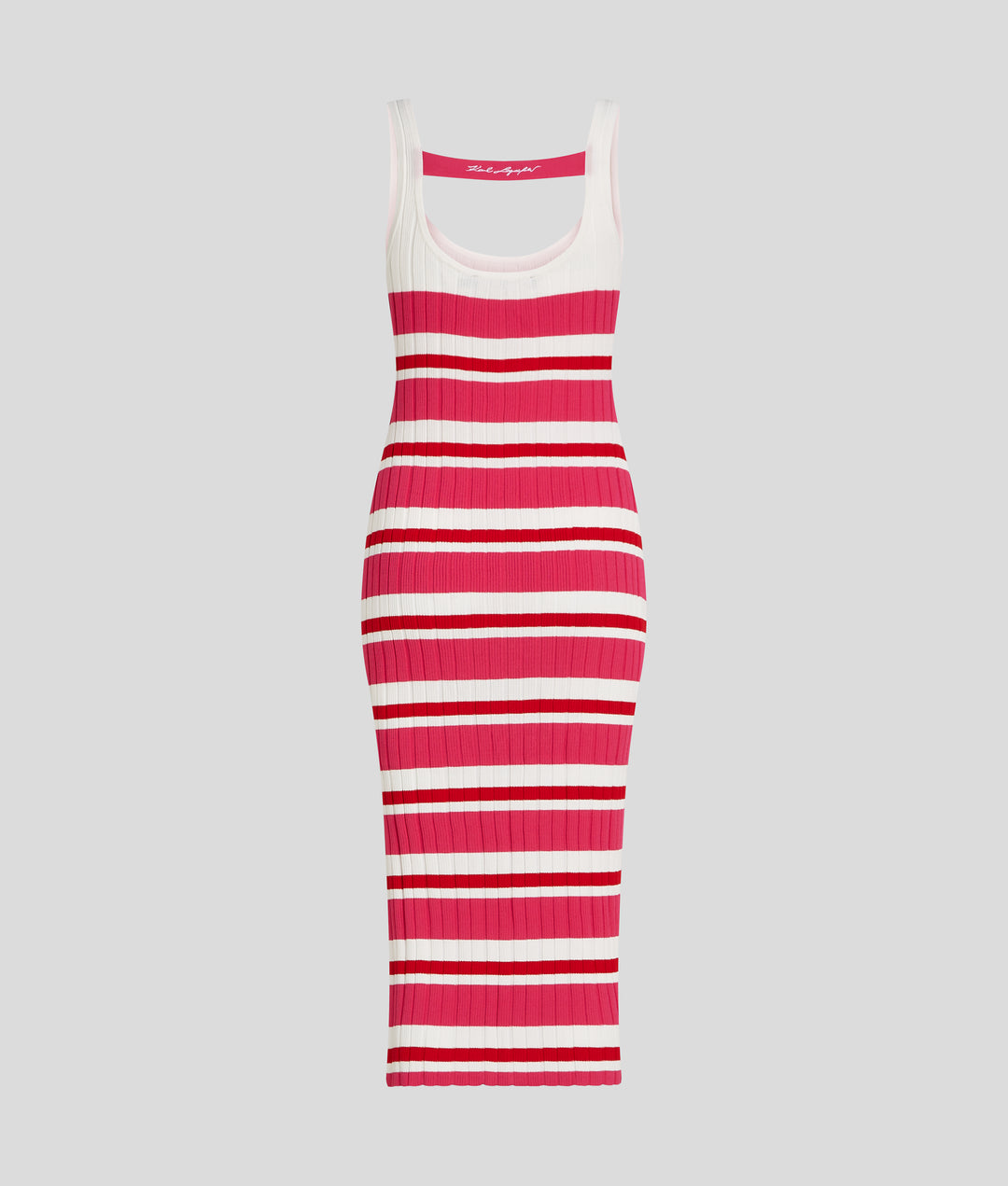 MULTI STRIPES RIB KNIT DRESS