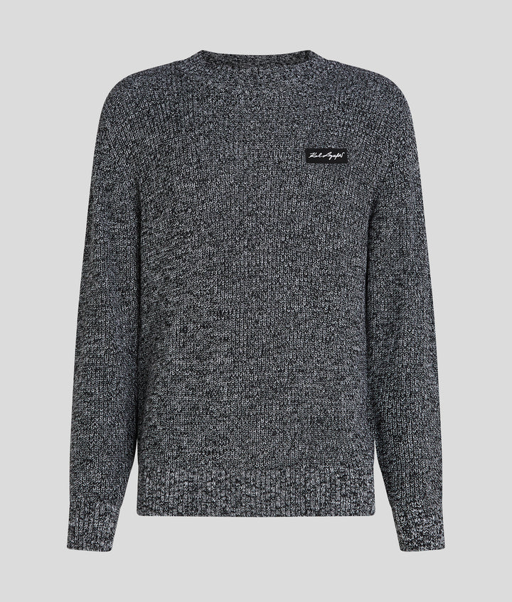 MOULINE CREW NECK W/PATCH