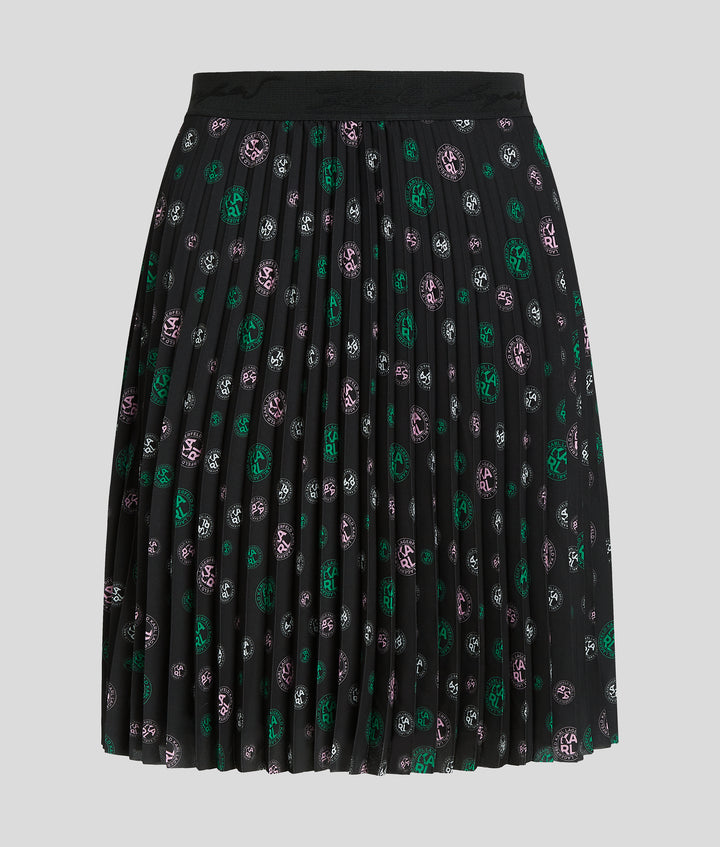 DOTS AOP PLEATED SHORT SKIRT