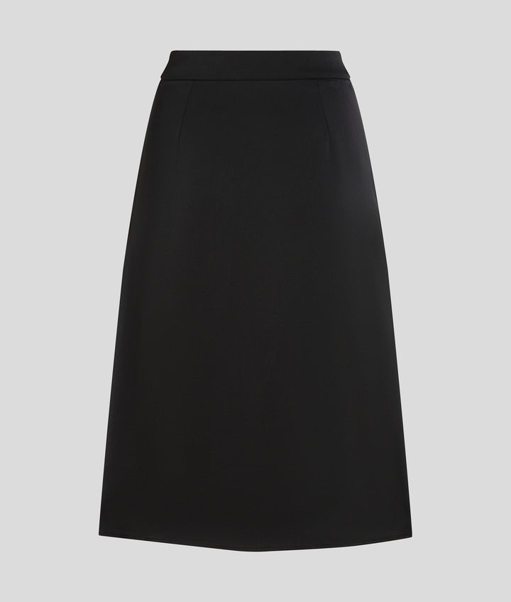 SEAL BUTTON SATIN SKIRT