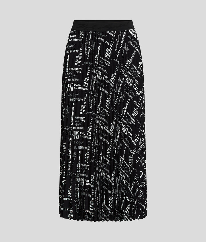 LOGO AOP PLEATED SKIRT