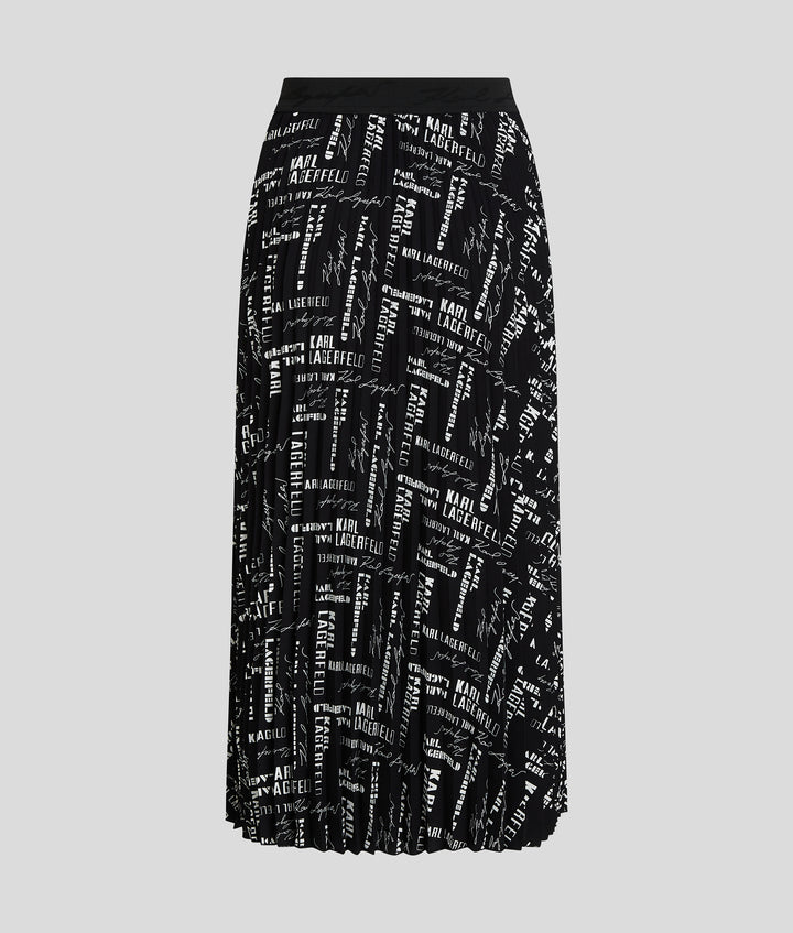 LOGO AOP PLEATED SKIRT