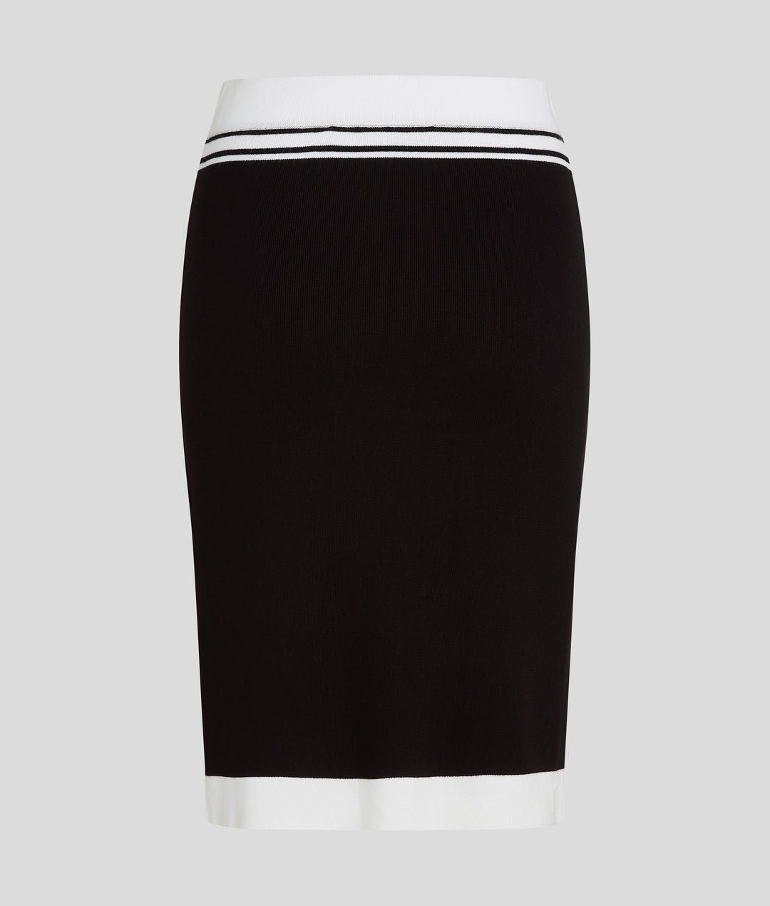 CTRST PENCIL SKIRT W/SLIT KNIT