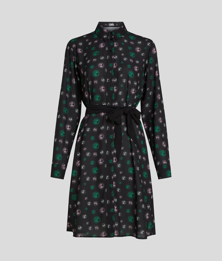 DOTS AOP FLUID SHIRT DRESS