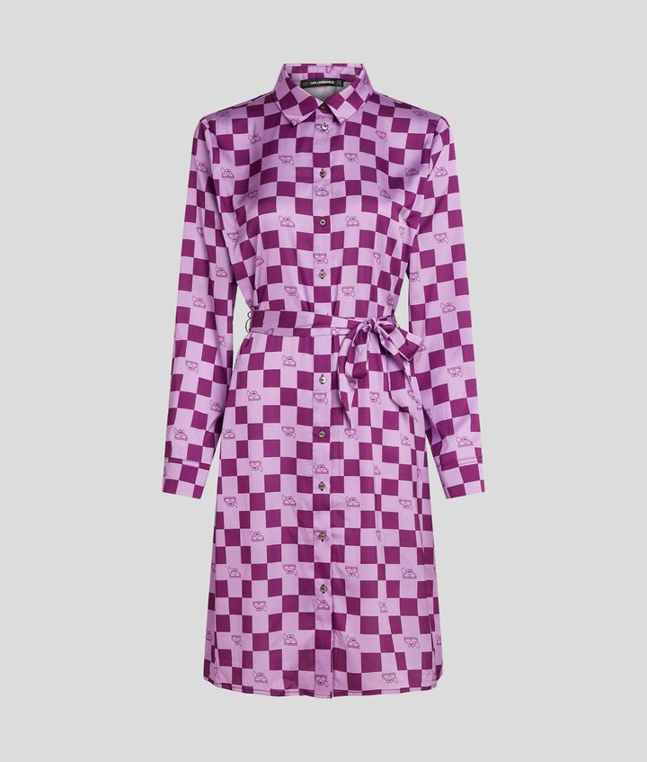 CHECK AOP FLUID SHIRT DRESS