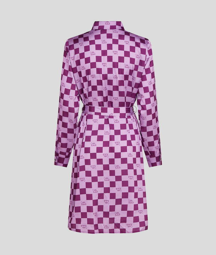 CHECK AOP FLUID SHIRT DRESS