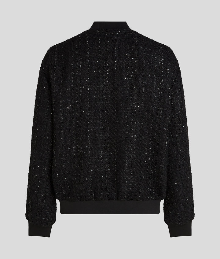 SPARKLE BOUCLE BOMBER JACKET