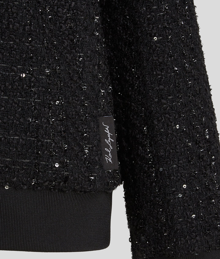 SPARKLE BOUCLE BOMBER JACKET