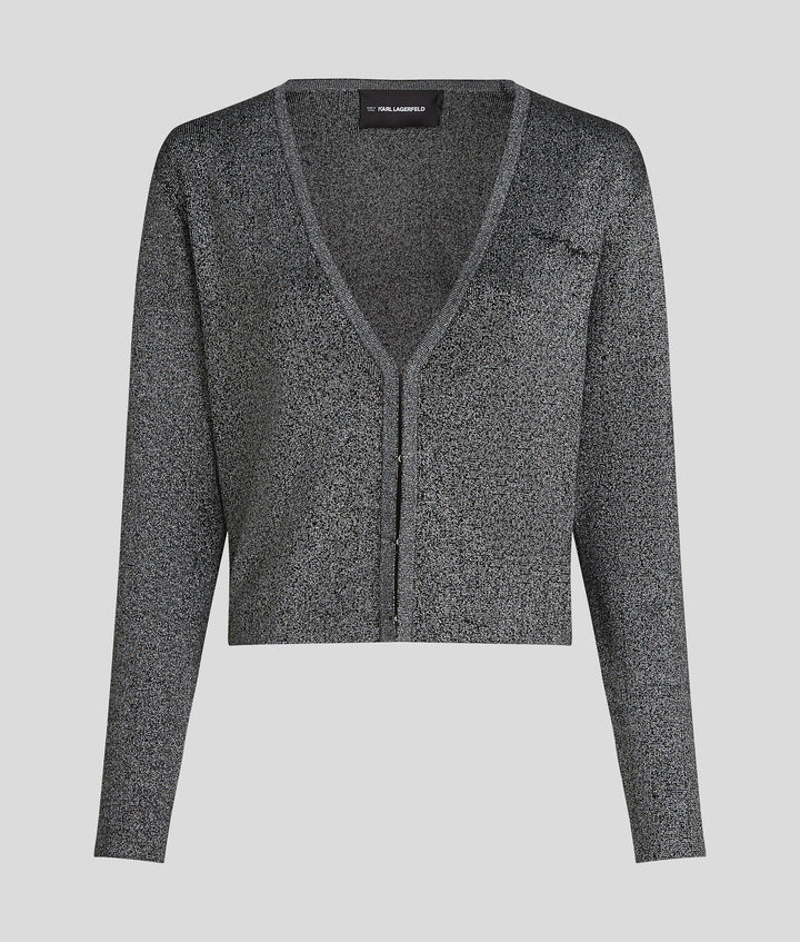 SILVER LUREX KNITTED CARDI