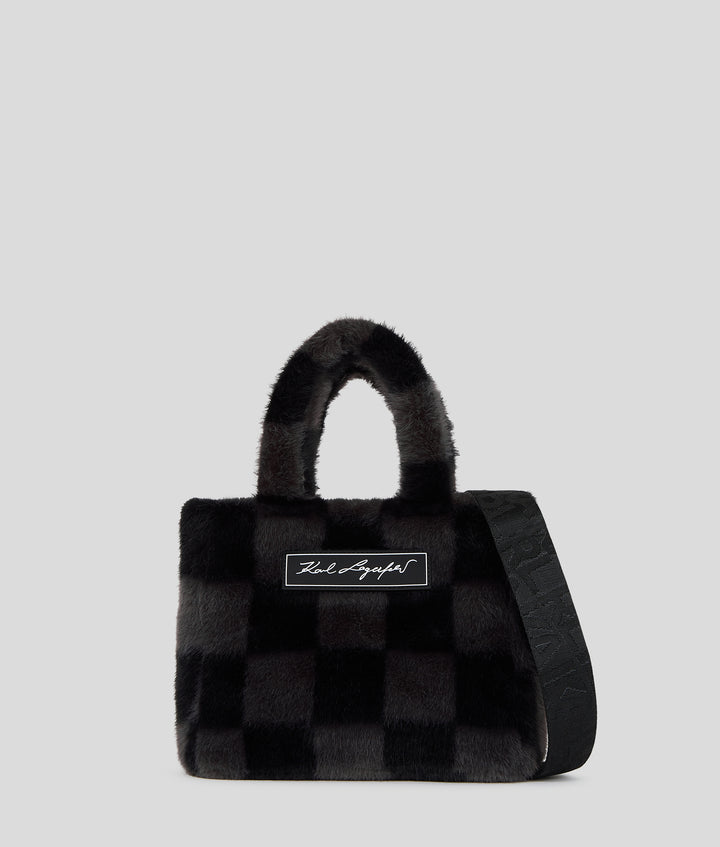 K/CHECKED TEXTURED TOTE