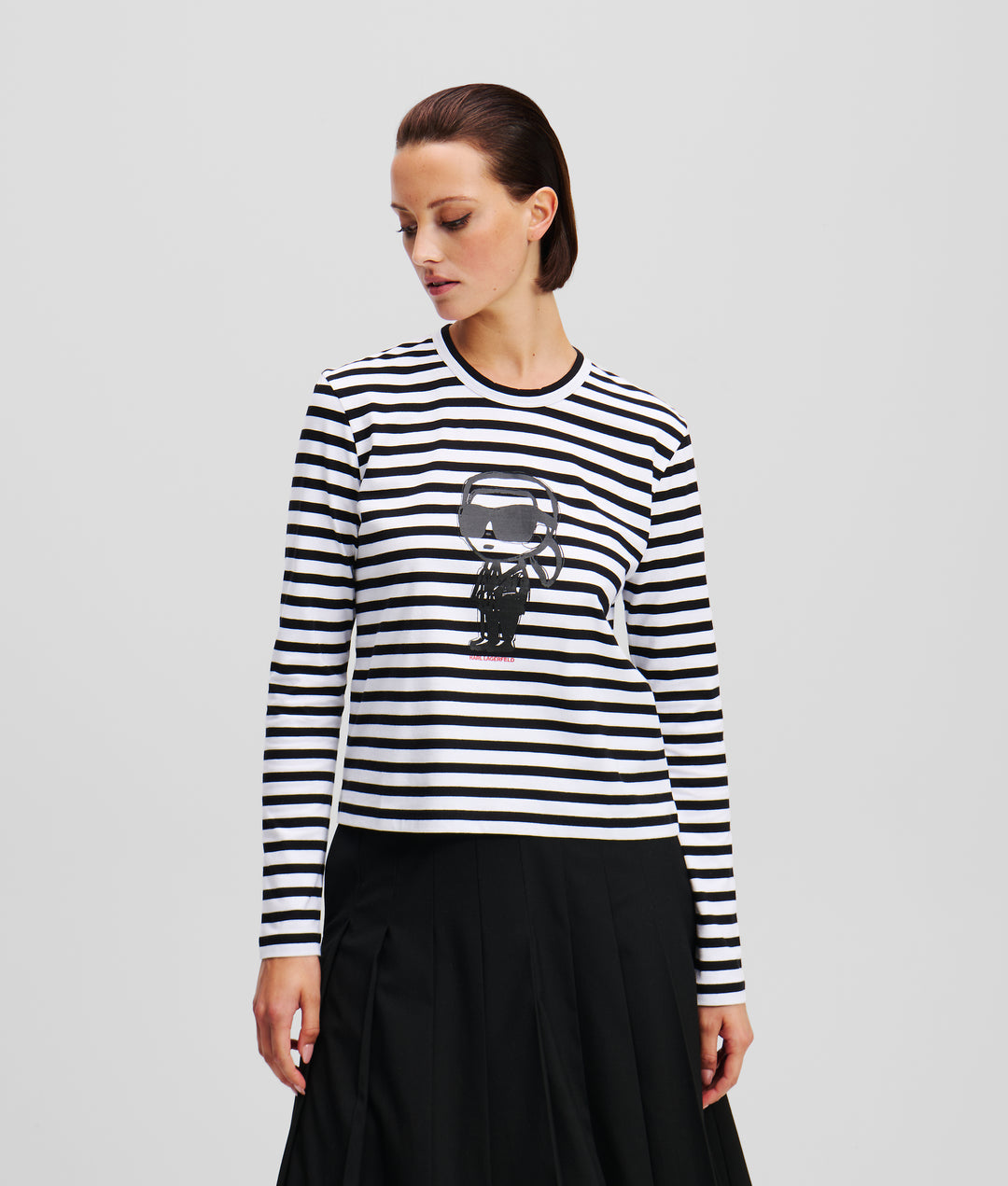 IKON PRINT STRIPE LSLV TOP