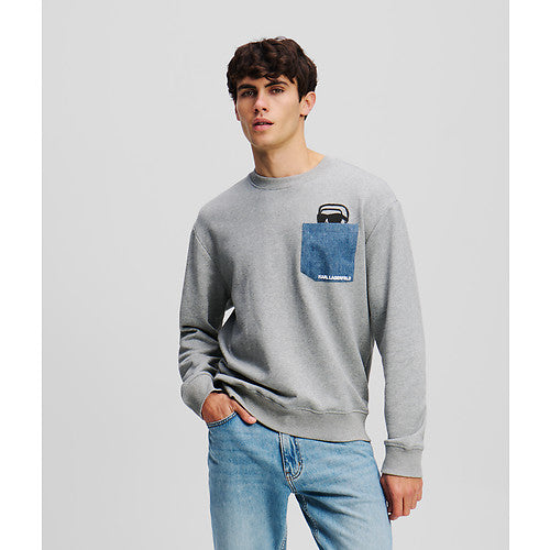 IKON DENIM POCKET SWEATSHIRT