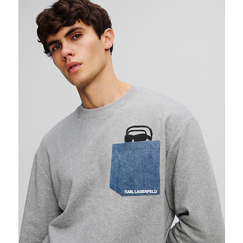 IKON DENIM POCKET SWEATSHIRT