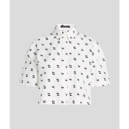 IKON AOP CROPPED SHIRT