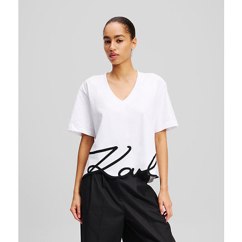 KARL SIGNATURE HEM V-NK TSHIRT