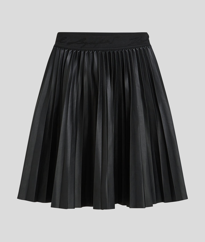 FAUX LEATHER PLEATED SKIRT