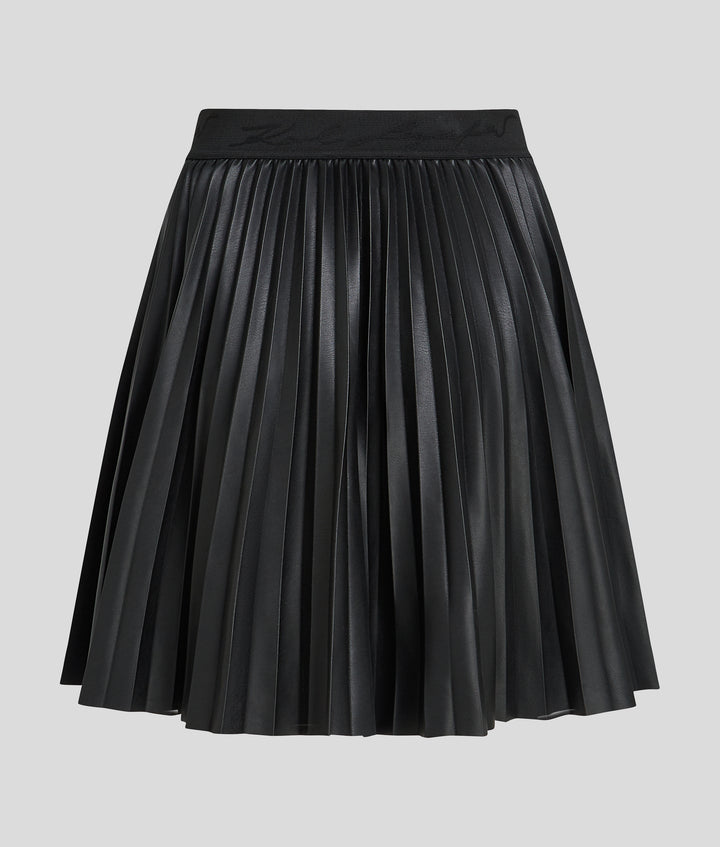 FAUX LEATHER PLEATED SKIRT