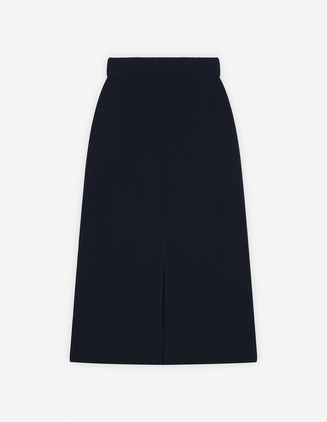 BOLD FOX HEAD PATCH LONG RIBBED SKIRT INK BLUE