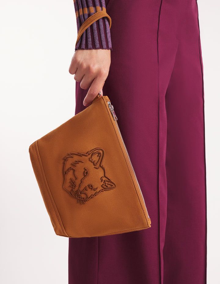 FOX HEAD ZIPPED POUCH