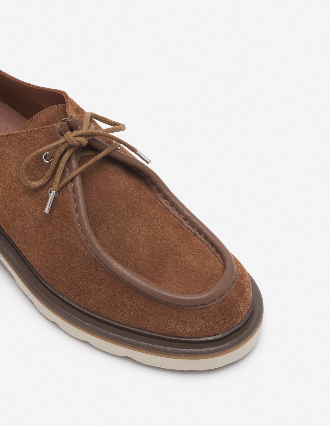 SUEDE LEATHER DERBIES DARK BROWN