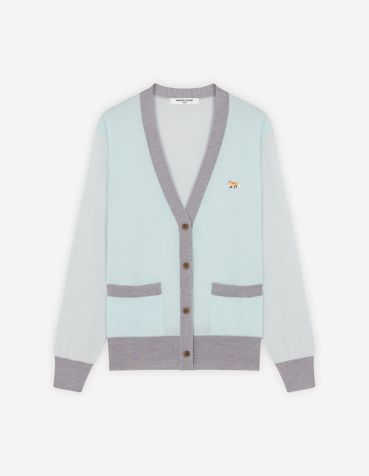 BABY FOX PATCH COLOR BLOCK CARDIGAN