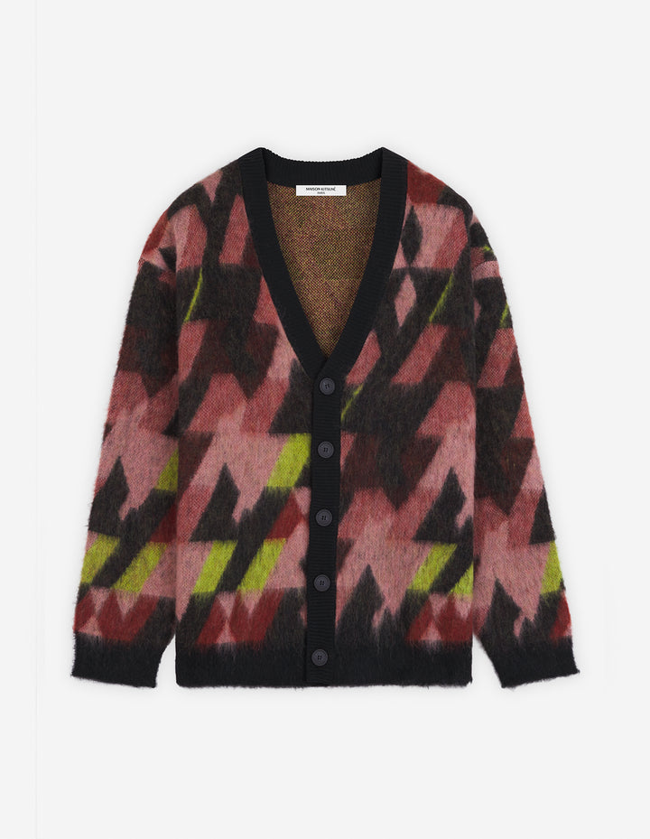 GRAPHIC MOHAIR JACQUARD CARDIGAN