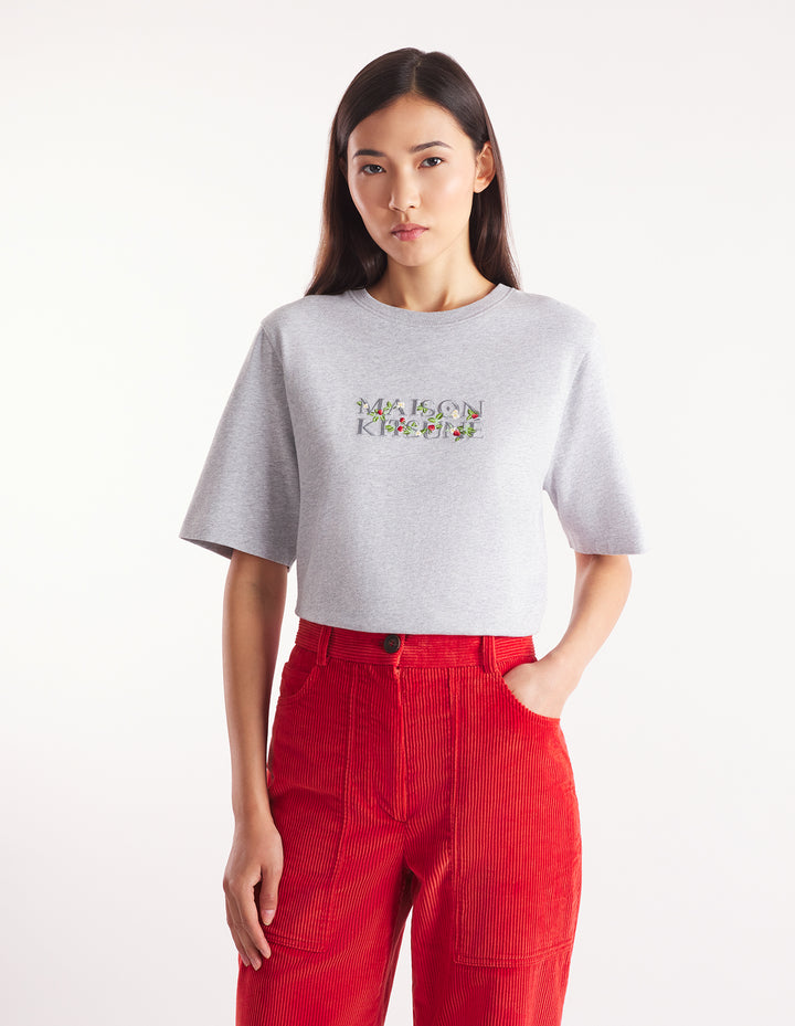 MAISON KITSUNE STRAWBERRY LEAF COMFORT TEE-SHIRT