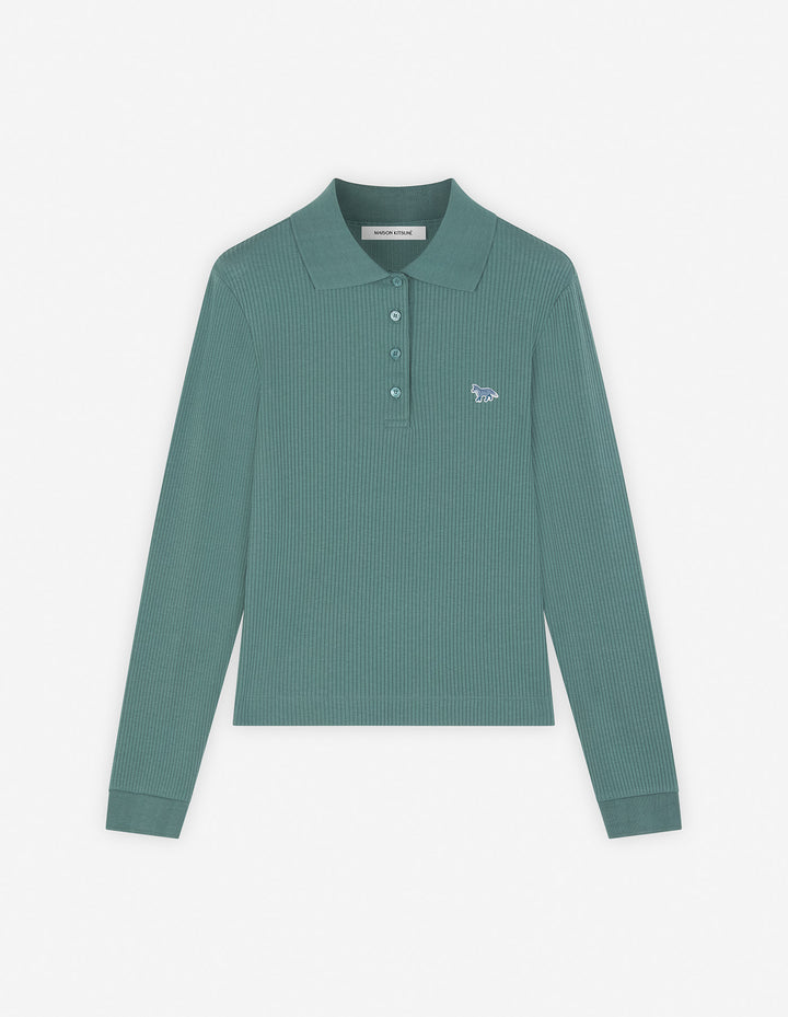 FINE RIBBED LONG SLEEVES POLO