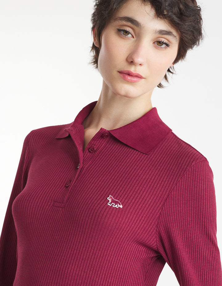 FINE RIBBED LONG SLEEVES POLO