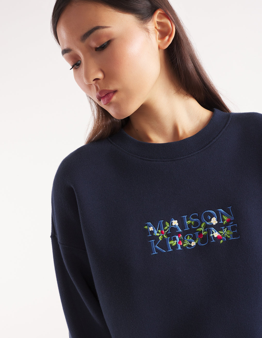 MAISON KITSUNE STRAWBERRY LEAF COMFORT SWEATSHIRT